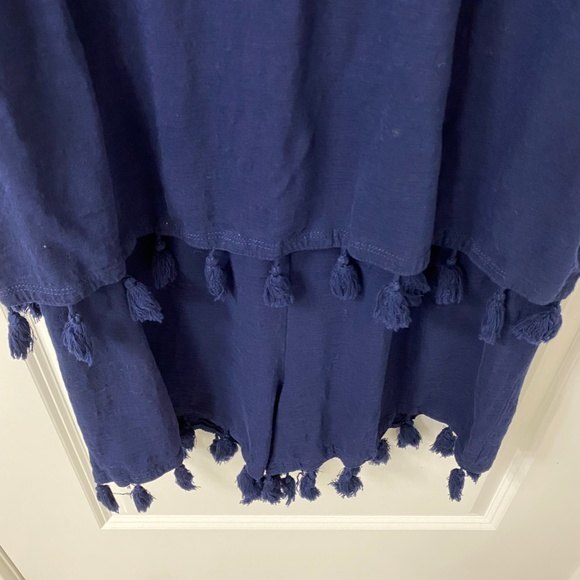 Crown & Ivy Children's Blue Sleeveless Romper. Large. - Picture 3 of 8